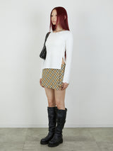 【Heart by led.】SIDE HOOK TOPS / WHITE