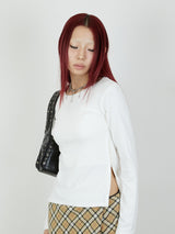 【Heart by led.】SIDE HOOK TOPS / WHITE