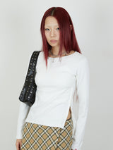 【Heart by led.】SIDE HOOK TOPS / WHITE
