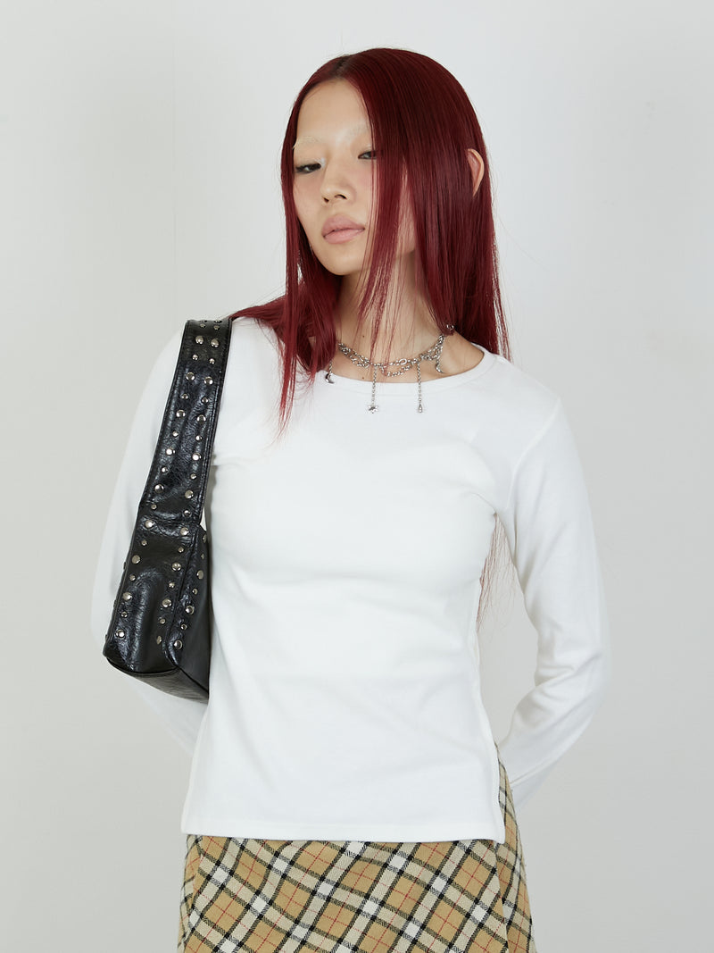 【Heart by led.】SIDE HOOK TOPS / WHITE