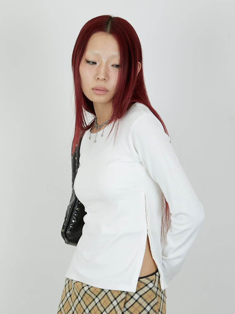 【Heart by led.】SIDE HOOK TOPS / WHITE
