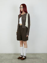 【Heart by led.】TUCK SHORT PANTS / BROWN