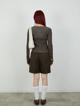 【Heart by led.】HOCK OPEN KNIT / BROWN