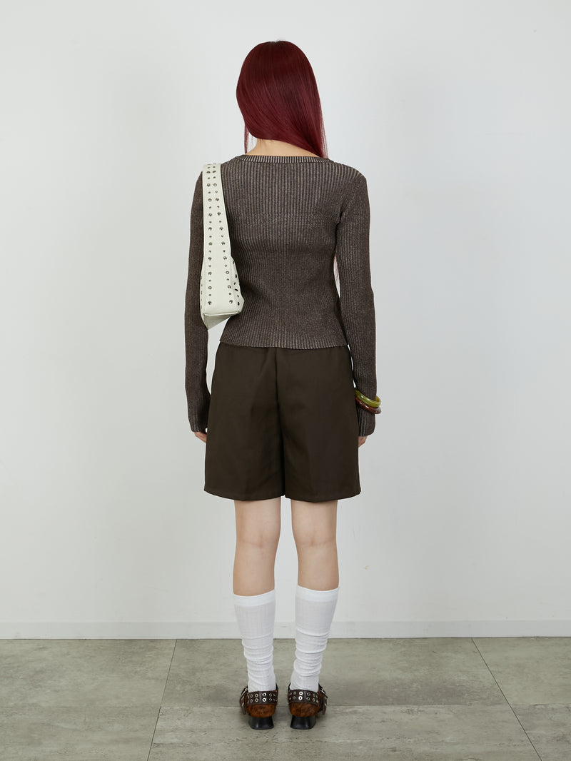 【Heart by led.】TUCK SHORT PANTS / BROWN