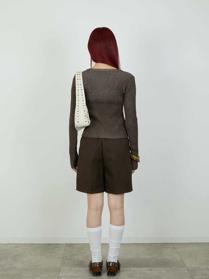 【Heart by led.】HOCK OPEN KNIT / BROWN