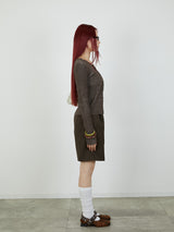 【Heart by led.】HOCK OPEN KNIT / BROWN