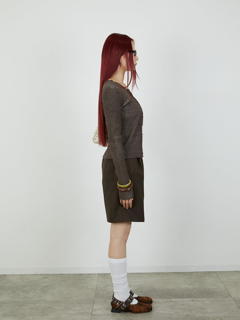 【Heart by led.】HOCK OPEN KNIT / BROWN