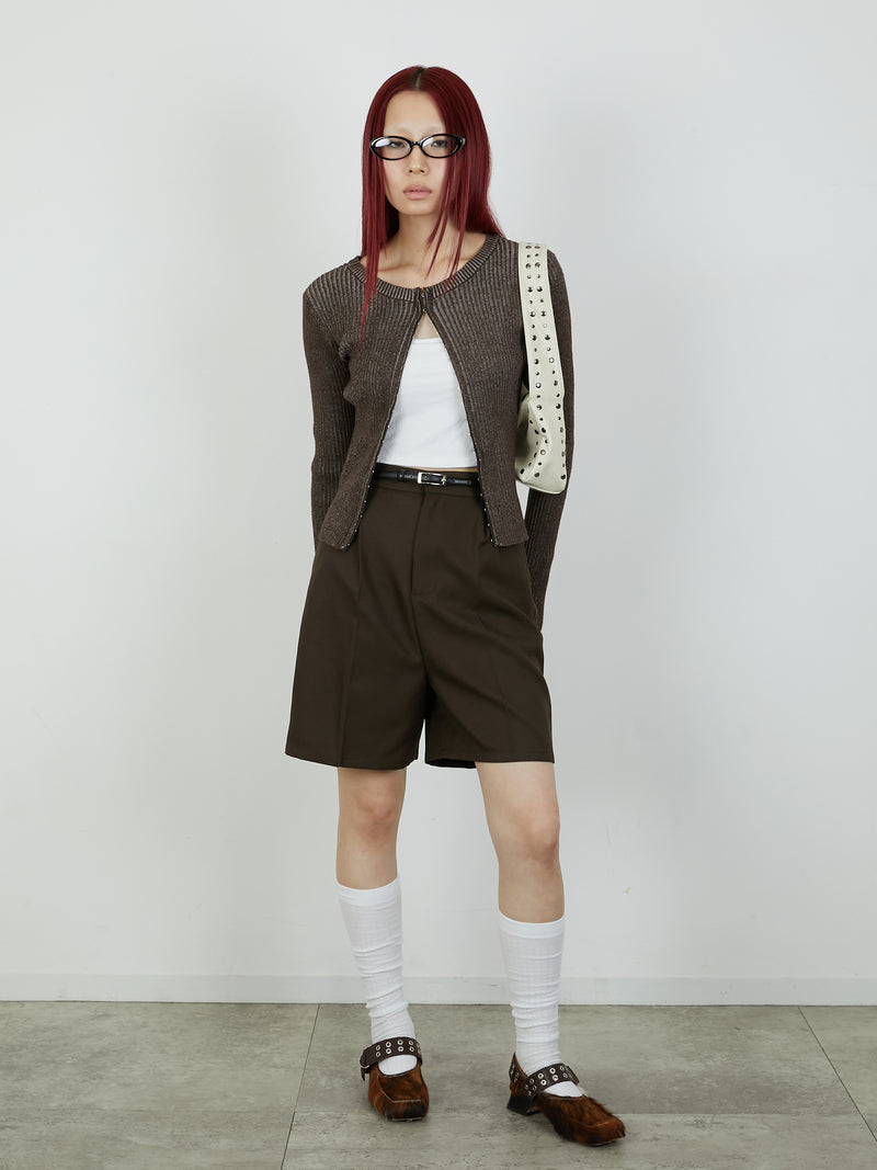 【Heart by led.】TUCK SHORT PANTS / BROWN
