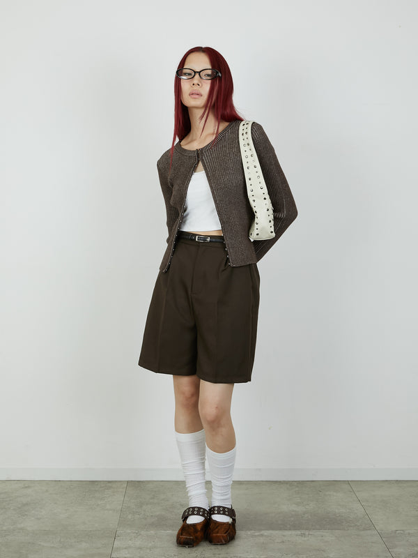 【Heart by led.】TUCK SHORT PANTS / BROWN