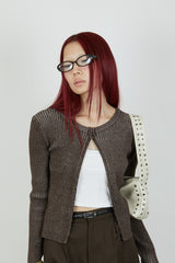 【Heart by led.】HOCK OPEN KNIT / BROWN