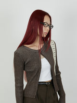 【Heart by led.】HOCK OPEN KNIT / BROWN
