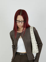 【Heart by led.】HOCK OPEN KNIT / BROWN