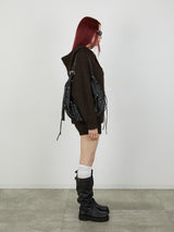 KNIT HOODIE / BROWN