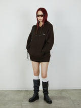 KNIT HOODIE / BROWN