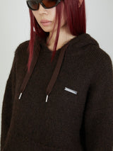KNIT HOODIE / BROWN