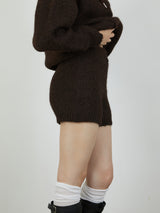 KNIT MINI BOTTOM / BROWN