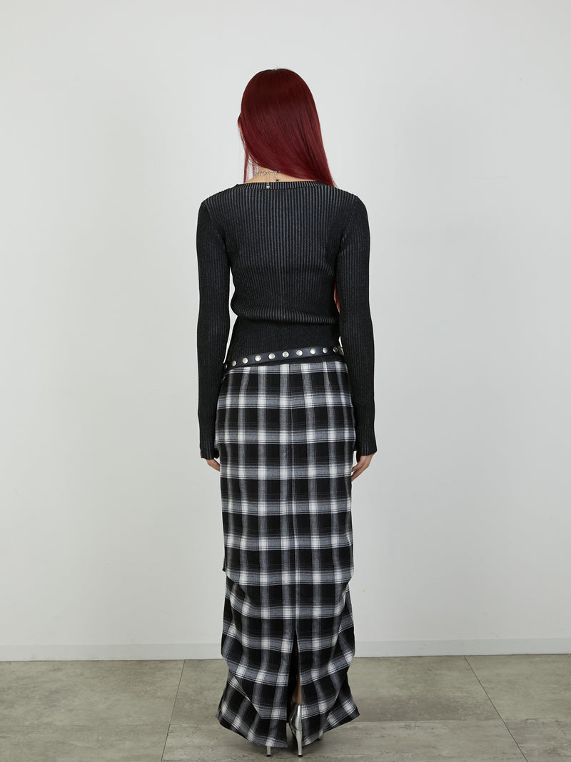 【Heart by led.】HOCK OPEN KNIT / BLACK