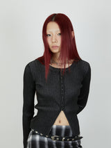 【Heart by led.】HOCK OPEN KNIT / BLACK