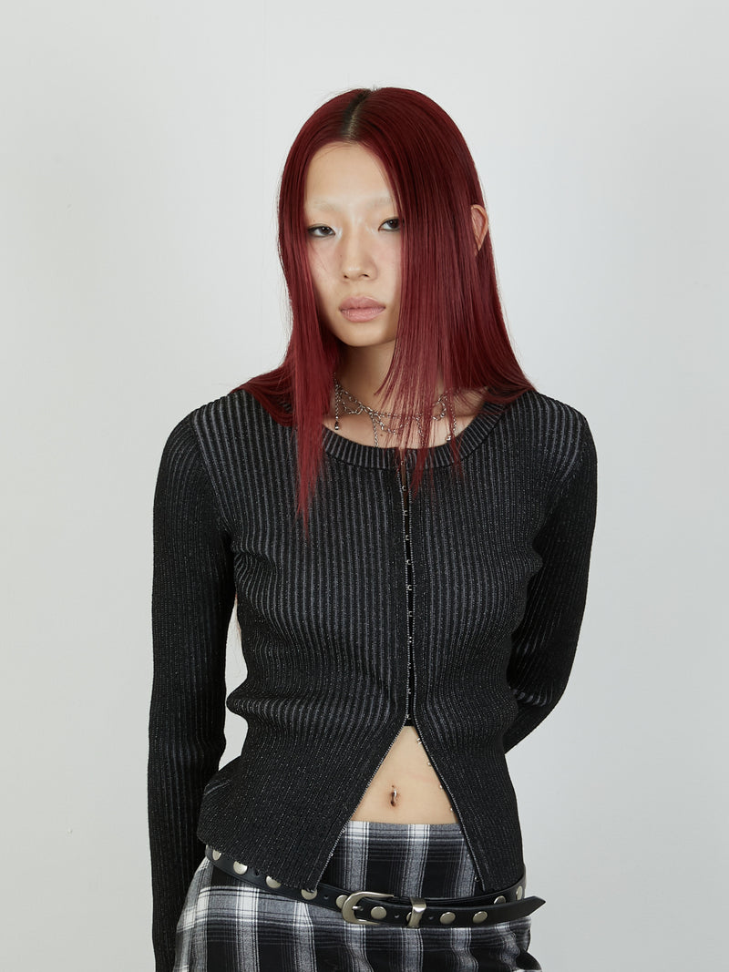 【Heart by led.】HOCK OPEN KNIT / BLACK
