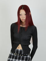 【Heart by led.】HOCK OPEN KNIT / BLACK