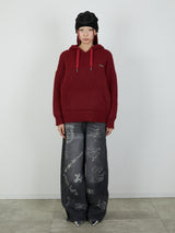 KNIT HOODIE / RED