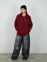 KNIT HOODIE / RED