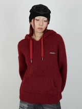 KNIT HOODIE / RED