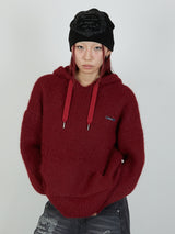 KNIT HOODIE / RED