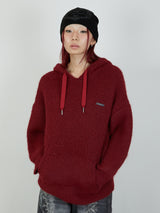KNIT HOODIE / RED