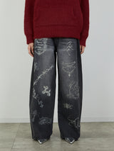 PRINT DENIM / BLACK