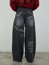 PRINT DENIM / BLACK