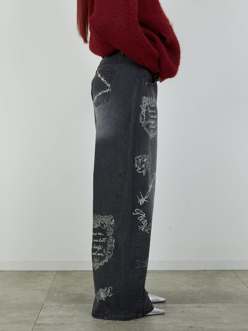 PRINT DENIM / BLACK