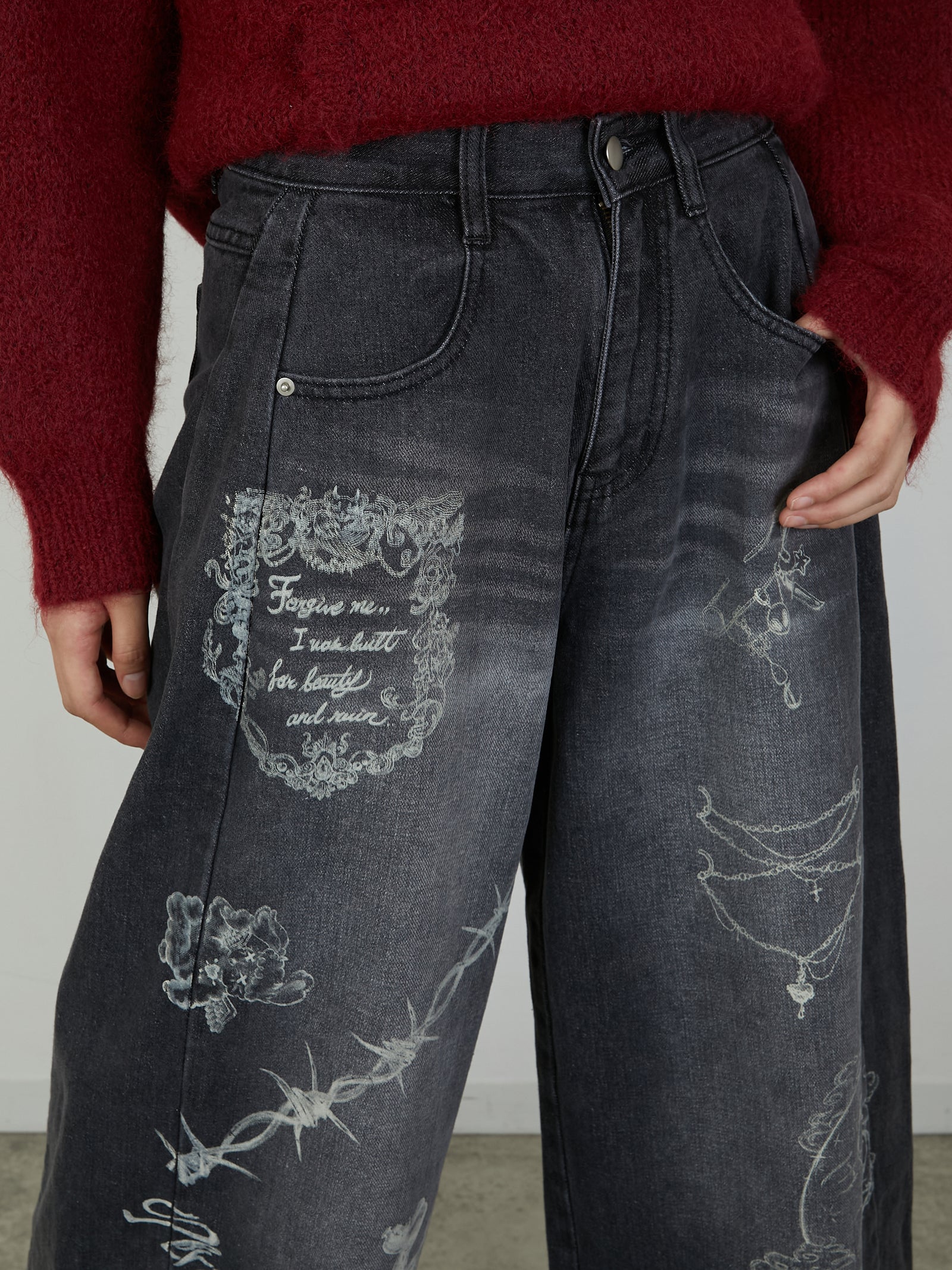 PRINT DENIM / BLACK – led-tokyo│レッドトーキョー