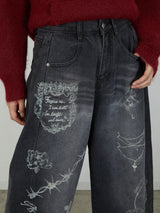 PRINT DENIM / BLACK