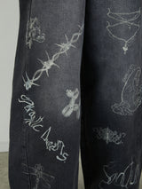 PRINT DENIM / BLACK