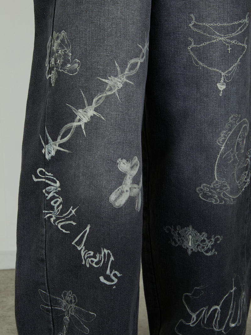 PRINT DENIM / BLACK