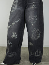 PRINT DENIM / BLACK