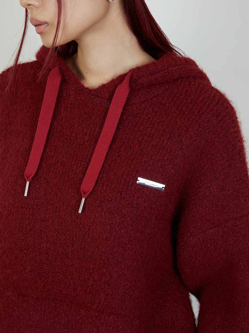 KNIT HOODIE / RED