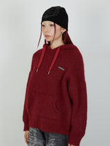 KNIT HOODIE / RED