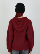 KNIT HOODIE / RED