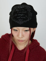 PRINT BEANIE / BLACK