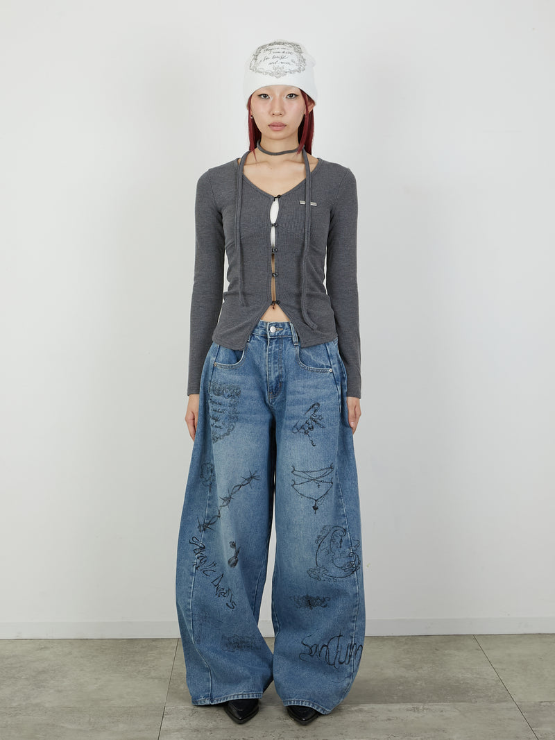 PRINT DENIM / BLUE