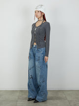 PRINT DENIM / BLUE