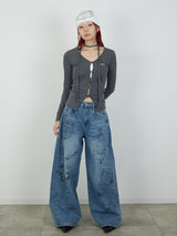 PRINT DENIM / BLUE