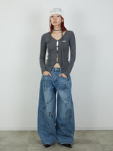 PRINT DENIM / BLUE