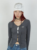 PRINT BEANIE / WHITE