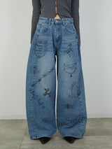 PRINT DENIM / BLUE