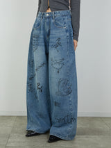PRINT DENIM / BLUE