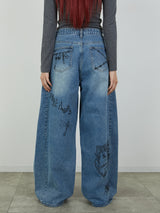 PRINT DENIM / BLUE