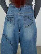 PRINT DENIM / BLUE
